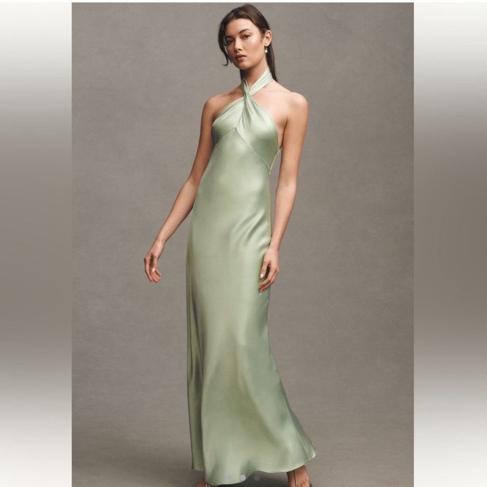 BHLDN Selma Halter Neck Dress High Shine Satin
Maxi Dress